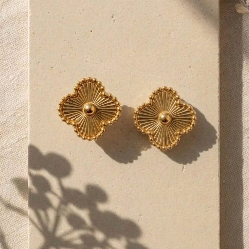 Gold & Gloss Clover Studs