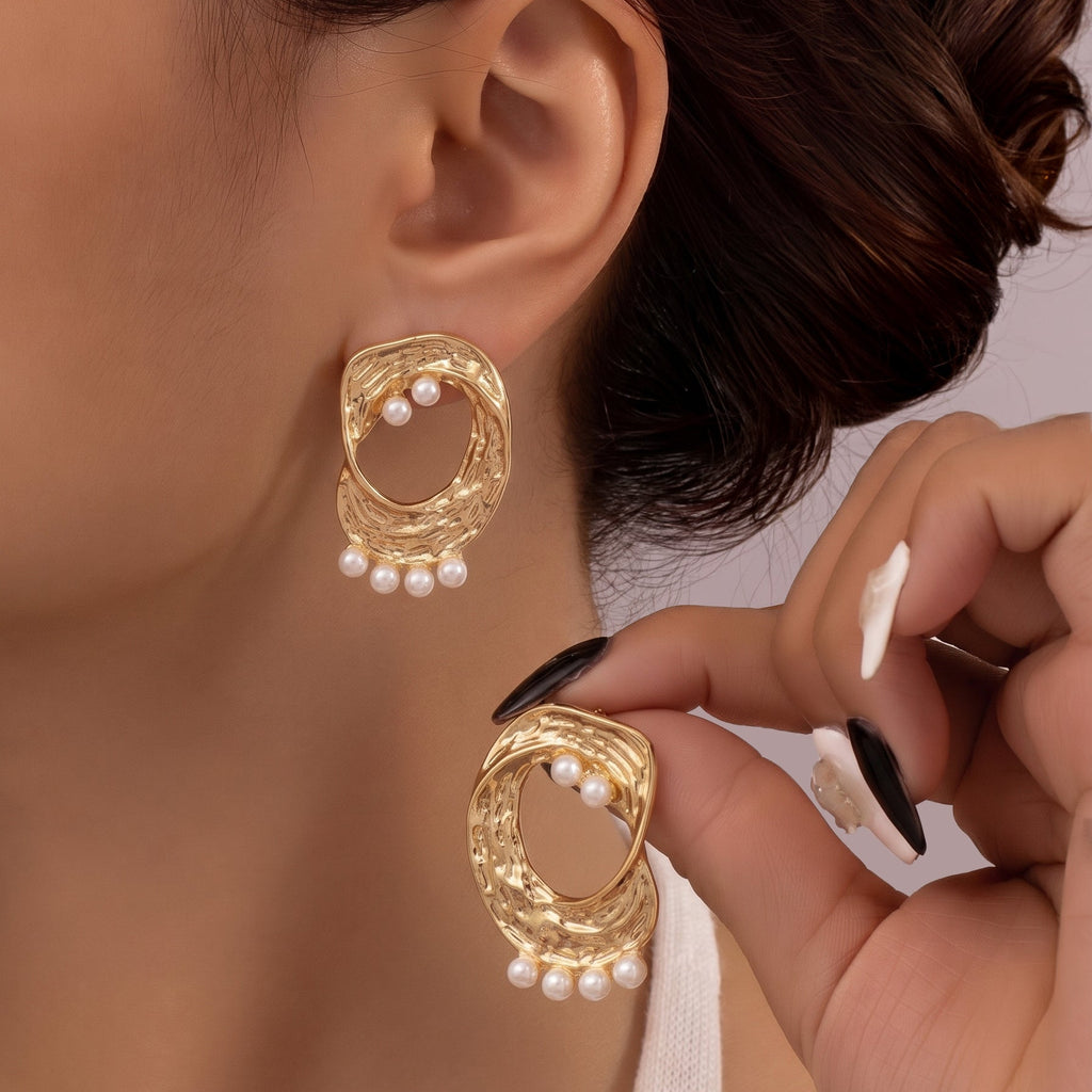 Pearl Drip Hoops